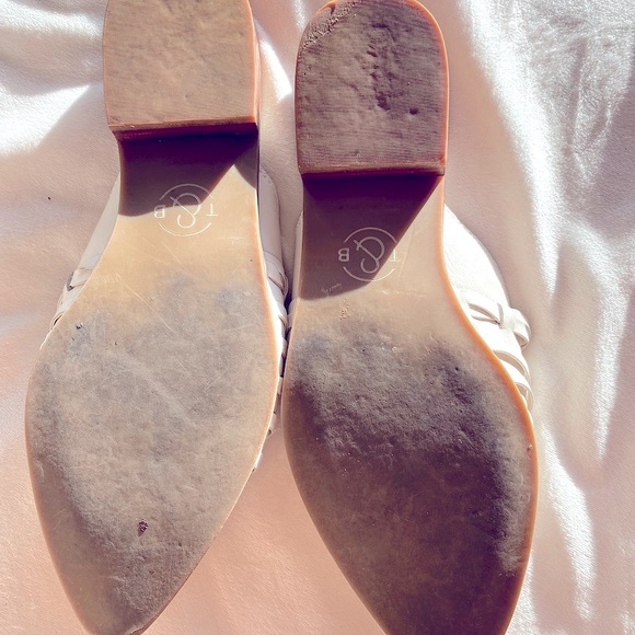 Treasure & Bond Woven Leather Mules | Size 8.5 | Cream Slip-On Flats - Picture 4 of 8